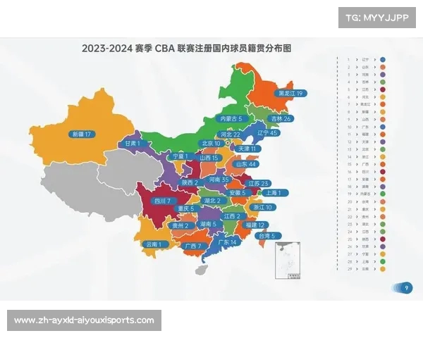 CBA各支球队所在城市汇总及分布情况